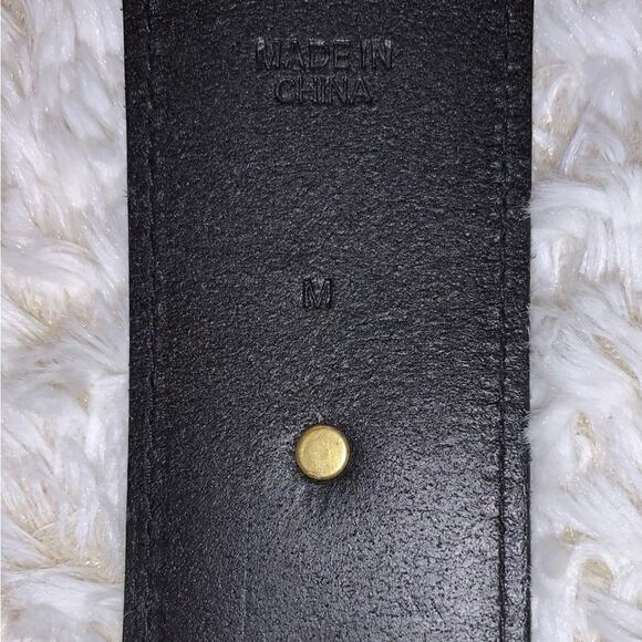 Ralph Lauren Belt black wide d ring belt horse but shoe western brass hardware M main image 7